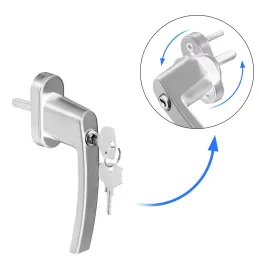 Komplet 2 zaklepnih okenskih kljuk LOCKED / Srebrna