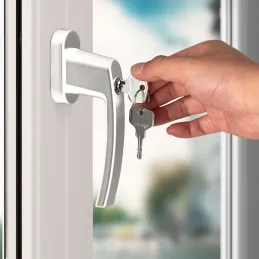 Komplet 2 zaklepnih okenskih kljuk LOCKED / Srebrna