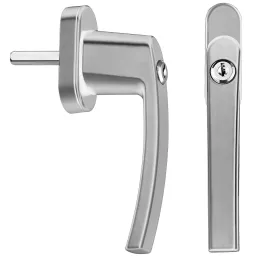 Komplet 2 zaklepnih okenskih kljuk LOCKED / Srebrna