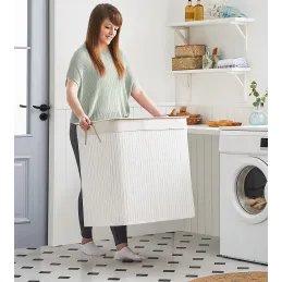 Koš za perilo GLAMUR 150 l / Bela