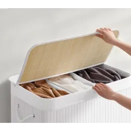 Koš za perilo GLAMUR 150 l / Bela