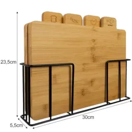 Komplet 4 bambusovih rezalnih desk