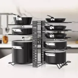 Organizator kuhinjske posode EXTRA / Mat črna