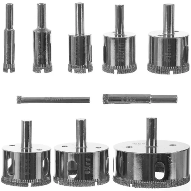 10-delni komplet diamantnih kronskih žag 6–68 mm
