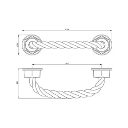 Ročaj ROPE / Črna