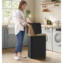 Košara za perilo SOFT 130 l / Črna