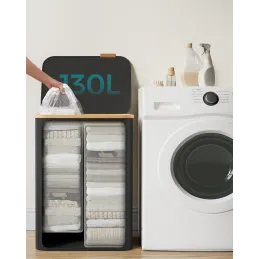 Košara za perilo SOFT 130 l / Črna
