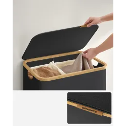Košara za perilo SOFT 130 l / Črna