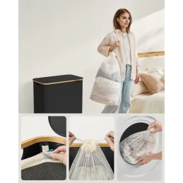 Košara za perilo SOFT 130 l / Črna