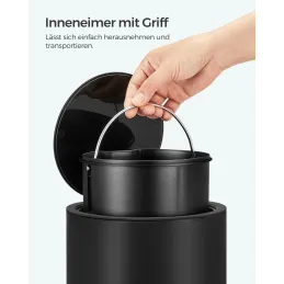 Koš za odpadke RANDON s pedalom 3 l / mat črna