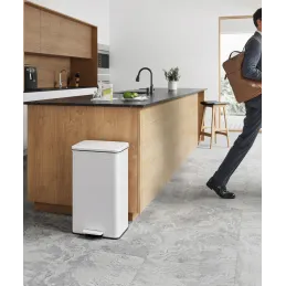 Koš za odpadke FLEXO s pedalom 40 l / mat bela