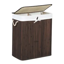 Košara za perilo GLAMUR 100L / Temni les