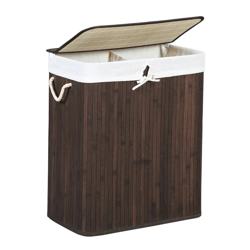 Košara za perilo GLAMUR 100L / Temni les