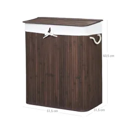 Košara za perilo GLAMUR 100L / Temni les