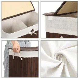 Košara za perilo GLAMUR 100L / Temni les