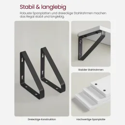 Komplet 3 stenskih polic REGALO Shelf / mat črna – bel les