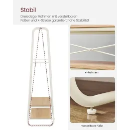 Stojalo za oblačila s policami PRINCESS / Mat bela – les