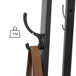 Samostoječi obešalnik COAT / mat črna – temen les