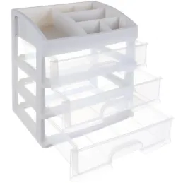 Organizator za kozmetiko CLEAR / Prozoren – bel