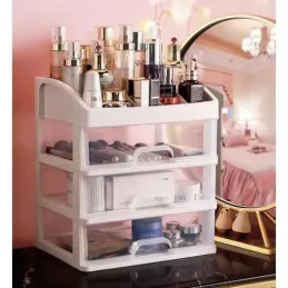 Organizator za kozmetiko CLEAR / Prozoren – bel