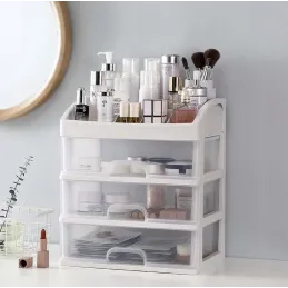 Organizator za kozmetiko CLEAR / Prozoren – bel