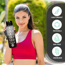 Športna steklenica za vodo DRINK-FIT 1000 ml / Rožnata