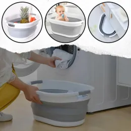 Silikonska košara za perilo LONNA 24 l / Bela