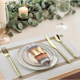 Podloga za jedilno mizo GENIA 300 x 450 mm / Sivo-zlata