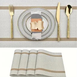 Podloga za jedilno mizo GENIA 300 x 450 mm / Sivo-zlata