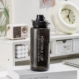 Športna steklenica za vodo FITTNESS 600 ml / črna dimna