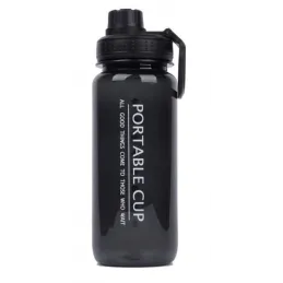 Športna steklenica za vodo FITTNESS 600 ml / črna dimna