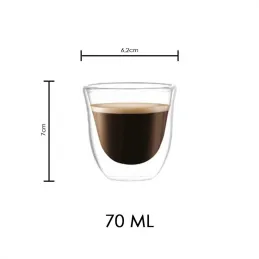 Termo kozarec za kavo GLANCE 70 ml / Prozoren