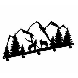Stenski obešalnik ALPEN / Mat črna