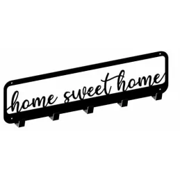 Stenski obešalnik HOME 3 / Mat črna