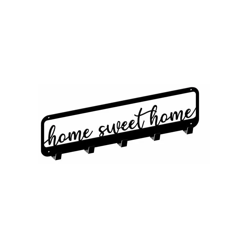 Stenski obešalnik HOME 3 / Mat črna