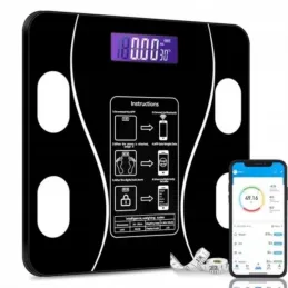 Osebna tehtnica z Bluetooth povezavo 180 kg INTEL / Črna