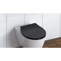 WC-deska z blaženim zapiranjem SLIM / Črna