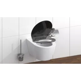 WC-deska z blaženim zapiranjem SLIM / Črna