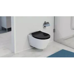 WC-deska z blaženim zapiranjem SLIM / Črna