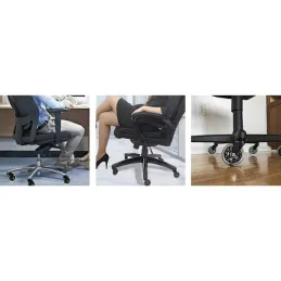 Komplet 5 pisarniških koles OFFICE 75 mm / Črna