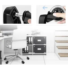 Komplet 5 pisarniških koles OFFICE 75 mm / Črna