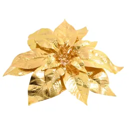 Okrasna roža za božično drevesce ROSE 250 mm / Zlata