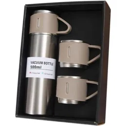 Oblikovalska termovka s 3 skodelicami, 500 ml / Kremna