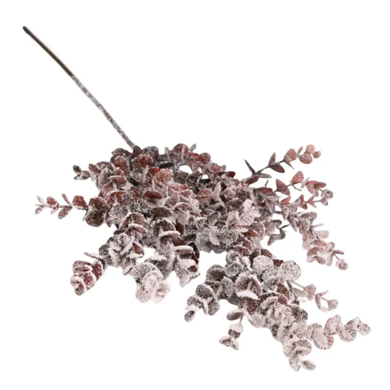 Umetna vejica SNOW EUKALYPTUS 570 mm / Bordojska rdeča