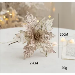 Okrasni cvet za božično drevesce ROSE 200 mm / zlata