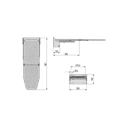 Zložljiva in vrtljiva stenska likalna deska IRON WALL 180°