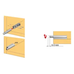 Bat z adapterjem K-PUSH za odpiranje brez ročajev – izjemno močan magnet / Bela