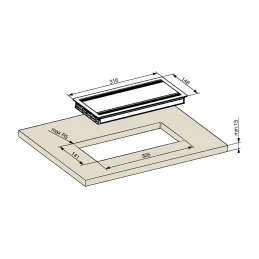 Dvostranski kabelski uvodnik ASA DUAL 314 x 148 mm / Mat črna
