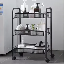 Voziček za shranjevanje na kolesih ELEGAN / Mat črna