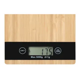 Kuhinjska tehtnica z LCD-prikazovalnikom, 5 kg / Bambusov les